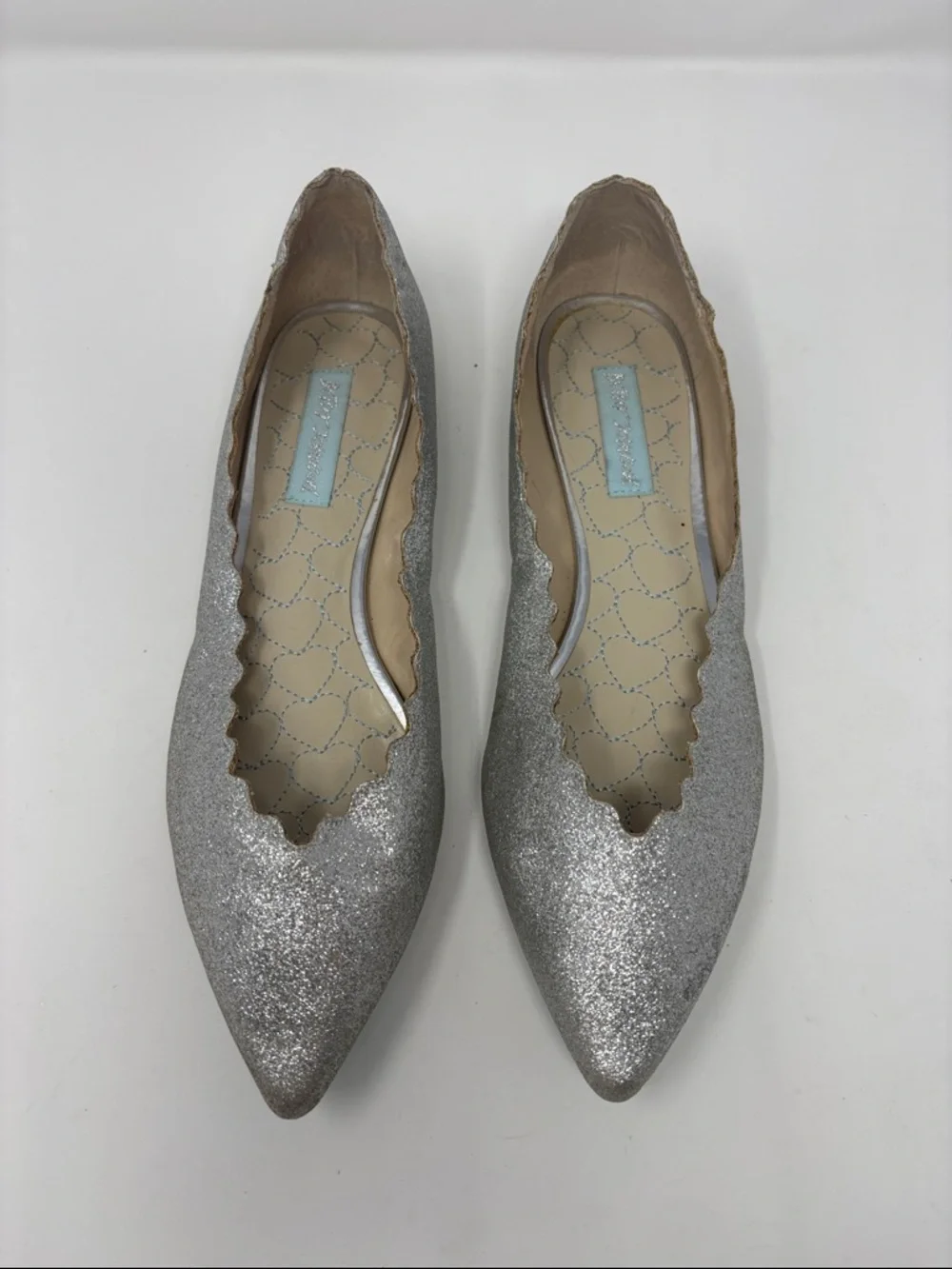 BETSEY Johnson‎ | 9.5 9.5M Silver Glitter Pointed-Toe Women's Flats